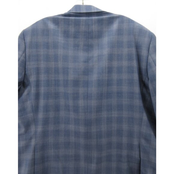 Lauren Ralph Lauren Label Sport Coat 46 Blue Blazer Wool Blend Plaid - Picture 9 of 13